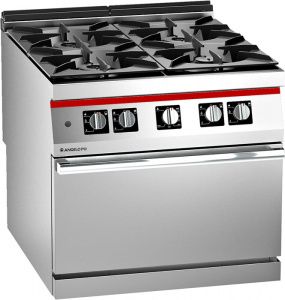 Плита газовая 4 горелки Angelo Po 1N1FAG с газовым духовым шкафом 