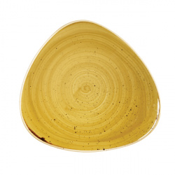 Купить тарелка мелкая треугольная 31,1см, без борта, stonecast, цвет mustard seed yellow smsstr121 – цена от завода, доставка до двери | RuOborudovanie.ru
