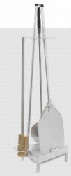 Набор для пиццы Set3P/90 Gimetal лопаты для пиццы и поворотная, щетка на держателе