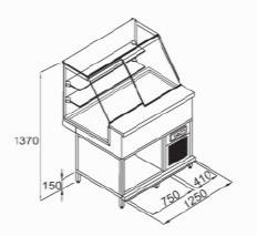 Витрина холодильная статика Frigomeccanica Just Vad 1250 Mi Sp без обшивки