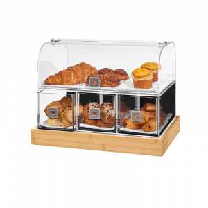 Диспенсер Bakery Bd141 акрил/основание бамбук для выпечки, 2 уровня, 53Х35см H42см