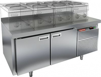 Стол охлаждаемый Hicold SN 11/TN LT под тепл.оборуд.(-2+10), 2 двери, 1390х600х675