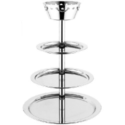 Купить этажерка для фруктов 3-х ярусная с корзиной, d50-40-30-25см h73см, нерж.сталь 50951549 – цена от завода, доставка до двери | RuOborudovanie.ru