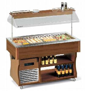 Стол шведский охлаждаемый Tecfrigo Isola 6M светлый орех