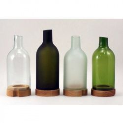 ПОДСВЕЧНИК D8См H18,5См, плафон глянцевый, стекло/ясень, серия Re (Recycle), цвет бутылочный Re-Ch-