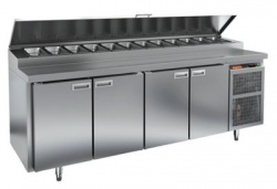 Купить стол для пиццы охлаждающий pz1-1111/gn (1/3h) (+2+10), 4 двери, 2280х700х850, глубина раб.пов. 324мм – цена от завода, доставка до двери | RuOborudovanie.ru