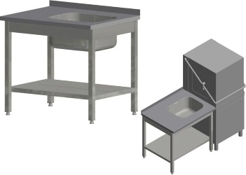 Стол Kayman СПМ-121/0907 левый для грязной посуды для посудомоечной машины Tatra